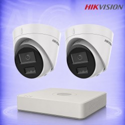 2MP IP 2 Куполни Камери с PoE NVR Комплект за видеонаблюдение HIKVISION