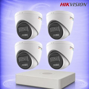 4MP IP 4 Куполни Камери с PoE NVR Комплект за видеонаблюдение HIKVISION
