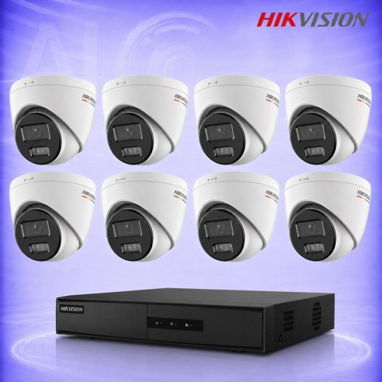 4MP IP 8 Куполни Камери с PoE NVR Комплект за видеонаблюдение HIKVISION