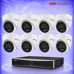 4MP IP 8 Куполни Камери със Smart Hybrid Light и PoE NVR Комплект за видеонаблюдение HIKVISION
