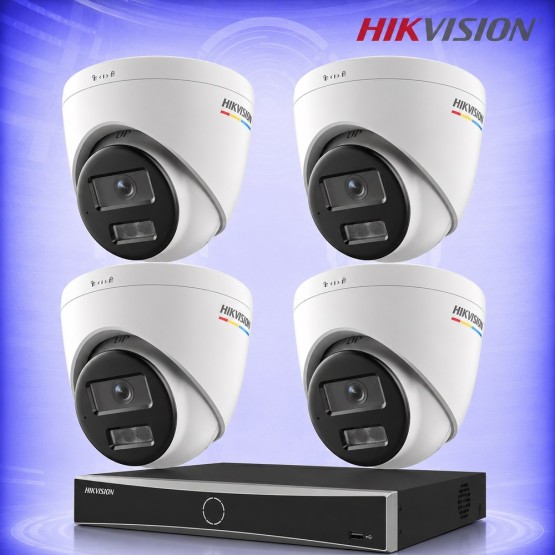 4MP IP Система за видеонаблюдение с 4 Куполни Камери и PoE NVR HIKVISION