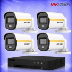 2MP ColorVu HD 4 Булет Камери с AcuSense DVR Комплект за видеонаблюдение HIKVISION