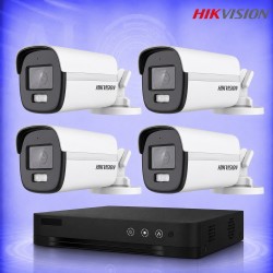 5MP ColorVu HD 4 Булет Камери с AcuSense DVR Комплект за видеонаблюдение HIKVISION