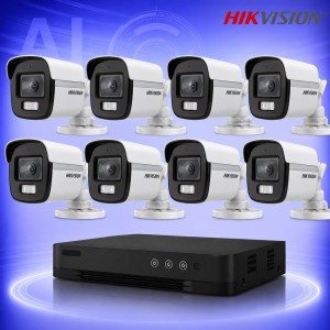 5MP ColorVu HD 8 Булет Камери с AcuSense DVR Комплект за видеонаблюдение HIKVISION