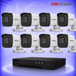 2MP HD 8 Булет Камери с AcuSense DVR Комплект за видеонаблюдение HIKVISION