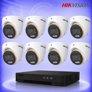 2MP ColorVu HD 8 Куполни Камери с AcuSense DVR Комплект за видеонаблюдение HIKVISION