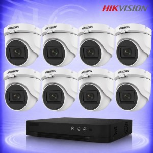 5MP HD 8 Куполни Камери с AcuSense DVR Комплект за видеонаблюдение HIKVISION