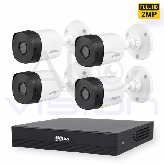 2MP HDCVI 4 Булет Камери с Микрофон за Видеонаблюдение и WizSense DVR