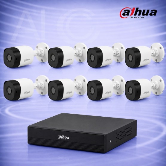 2MP HDCVI 8 Булет камери с DVR/XVR Комплект за видеонаблюдение DAHUA