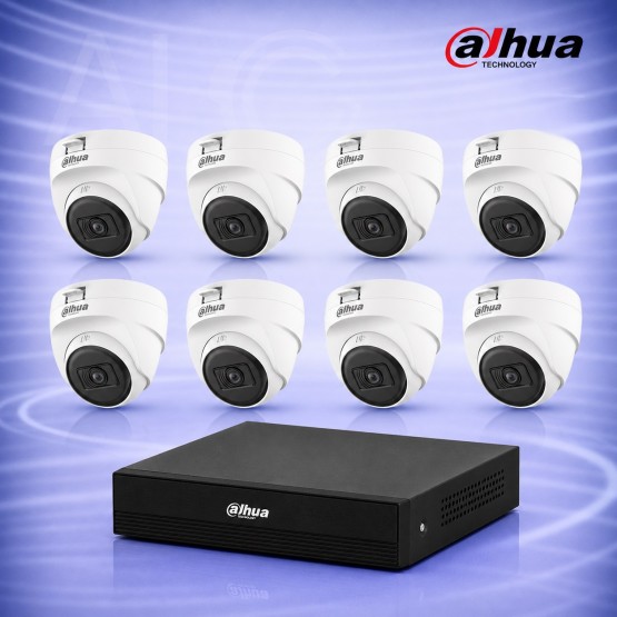 2MP HDCVI 8 Куполни камери с DVR/XVR Комплект за видеонаблюдение DAHUA