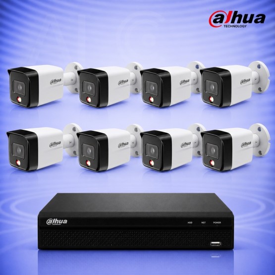 6MP IP 8 Булет камери с PoE и NVR 8MP Комплект за видеонаблюдение DAHUA