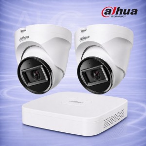 4MP IP 2 Камери с PoE и NVR 8MP Комплект за видеонаблюдение DAHUA