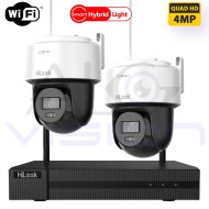 WiFi Комплект HIKVISION с 2 IP WIFI Kамери PT 4Mp и WIFI NVR 6MP с Автоматична Връзка