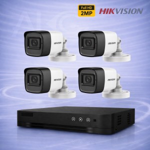 2MP TURBO-HD 4 Булет Камери с Микрофон за Видеонаблюдение и AcuSense DVR 5MP