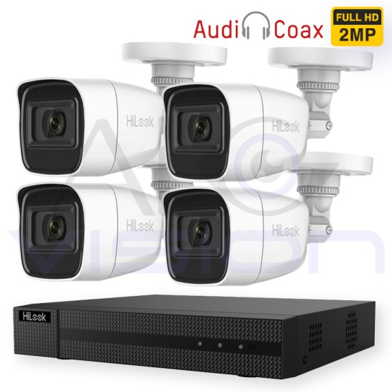 2MP TURBO-HD AudioCoax 4 КАМЕРИ за ВИДЕОНАБЛЮДЕНИЕ и AcuSense DVR 5MP