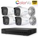 2MP TURBO-HD КОМПЛЕКТ ЗА ВИДЕОНАБЛЮДЕНИЕ с 4 ColorVu КАМЕРИ и AcuSense DVR 5MP