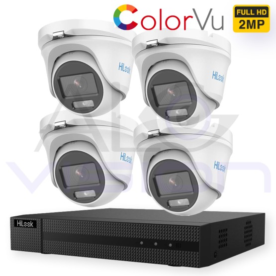 2MP TURBO-HD КОМПЛЕКТ ЗА ВИДЕОНАБЛЮДЕНИЕ с 4 ColorVu КАМЕРИ и AcuSense DVR