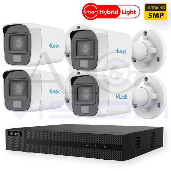 Система за Видеонаблюдение с 4 TURBO-HD Камери 5MP Smart Hybrid Light и Аcusense DVR 8MP