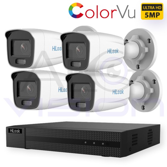 5MP TURBO-HD КОМПЛЕКТ ЗА ВИДЕОНАБЛЮДЕНИЕ с 4 ColorVu КАМЕРИ и AcuSense DVR