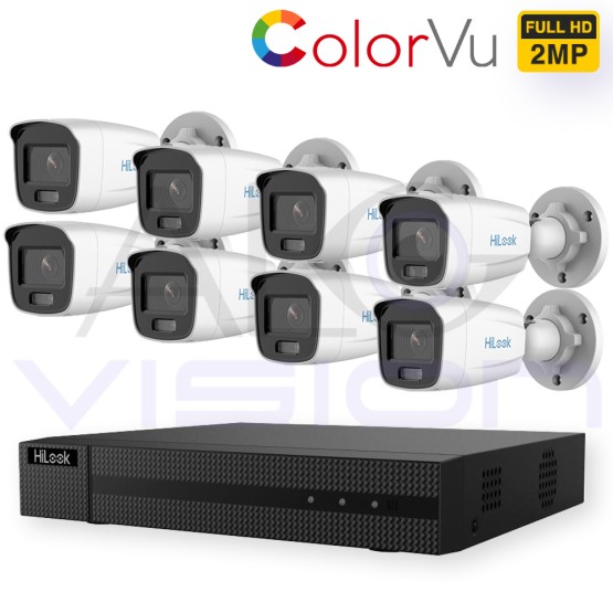 2MP TURBO-HD КОМПЛЕКТ ЗА ВИДЕОНАБЛЮДЕНИЕ с 8 ColorVu КАМЕРИ и AcuSense DVR