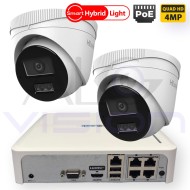 IP PoE 4MP КОМПЛЕКТ ЗА ВИДЕОНАБЛЮДЕНИЕ С 2 КУПОЛНИ PoE Камери Smart Hybrid Light И PoE NVR