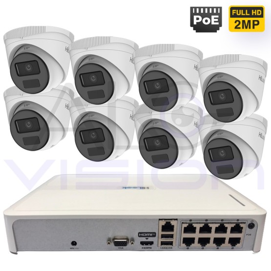 IP POE ЦИФРОВ КОМПЛЕКТ ЗА ВИДЕОНАБЛЮДЕНИЕ С 8 КУПОЛНИ POE КАМЕРИ И POE NVR