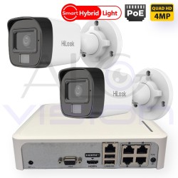 IP PoE 4MP ЦИФРОВ КОМПЛЕКТ ЗА ВИДЕОНАБЛЮДЕНИЕ С 2 БУЛЕТ PoE КАМЕРИ И PoE NVR