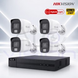 2MP HDTVI 4 Булет Камери с Микрофон за Видеонаблюдение и 5MP AcuSense DVR