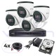 4 Камери 2MP- FULL HD - Професионален Пълен Комплект За Видеонаблюдение TVT