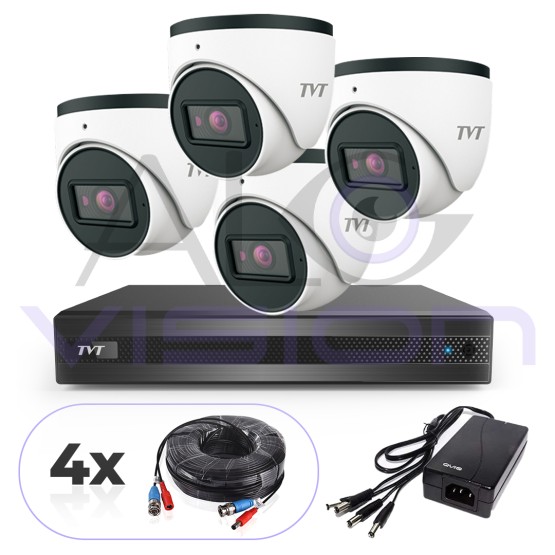 4 Камери 2MP- FULL HD - Професионална Готова Система За Видеонаблюдение TVT