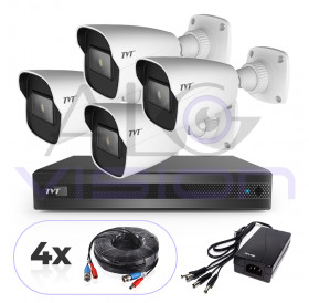 2 Mpix Готова Система - 4 FULL-HD Камери 2.8mm, 30м.IR И 4 Канален DVR TVT