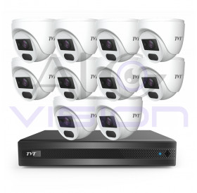 Комплект С 10 FULL-HD IR Камери За Външен Монтаж И Хибриден DVR TVT