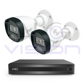 Комплект с 2 FULL-HD IR камери за външен монтаж и хибриден DVR TVT