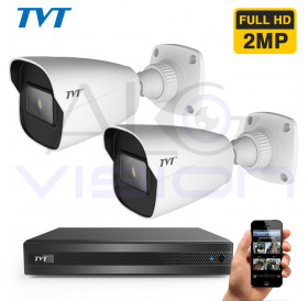 2 Mpix система - 2 FULL-HD камери 2.8mm, 30м.IR и 4 канален DVR TVT