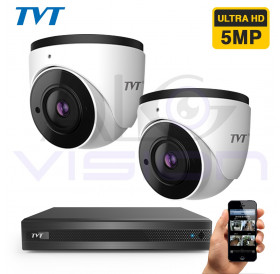 5 Mpix комплект за видеонаблюдение с 2 бр. куполни камери и 5Mp DVR TVT