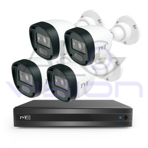 Комплект с 4 FULL-HD IR Камери За Външен Монтаж И Хибриден DVR 2MP TVT