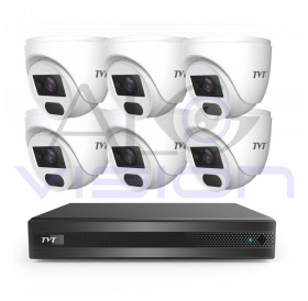 Комплект С 6 FULL-HD IR Камери За Външен Монтаж И Хибриден DVR TVT