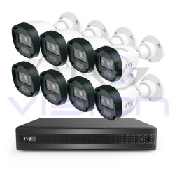 Комплект с 8 FULL-HD IR Камери За Външен Монтаж И Хибриден DVR 2Mp TVT