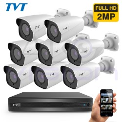 8 камери 2MP 50M. IR - професионална система за видеонаблюдение TVT
