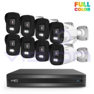 5MP FULL COLOR Комплект За Видеонаблюдение С Цветно Нощно Виждане 8CH