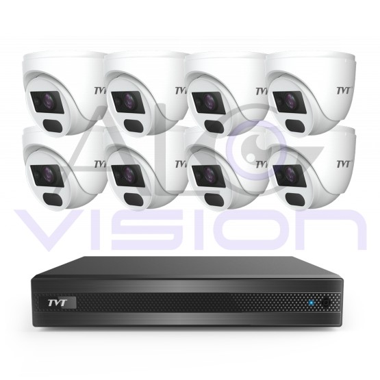 Комплект С 8 FULL-HD IR Камери За Външен Монтаж И Хибриден DVR TVT
