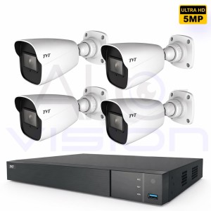 5MP HDTVI 4 Булет Камери с Микрофон за Видеонаблюдение и 8MP AI DVR