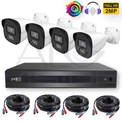 FULL COLOR Готов Комплект За Видеонаблюдение 2MP С Цветно Нощно Виждане 4CH
