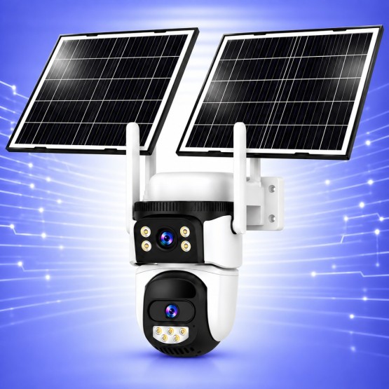 4G Безжична Управляема IP Камера със Соларен Панел 3Mp, 2 Обектива, AI и Dual Light 20м.