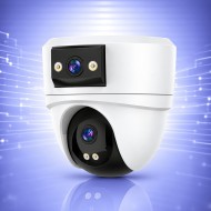 WiFi Безжична Управляема IP Камера 3Mp, Два Обектива, Вътрешна и Dual Light 10м.
