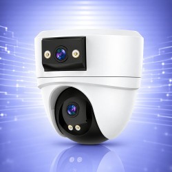 WiFi Безжична Управляема IP Камера 3Mp, Два Обектива, Вътрешна и Dual Light 10м.