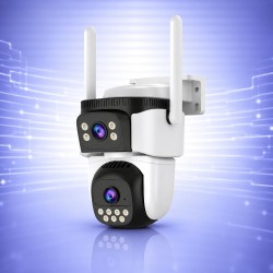 WiFi Безжична Управляема IP Камера 3Mp, Два Обектива, Dual Light-30м