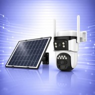 WiFi Безжична Управляема IP Камера със Соларен Панел 3Mp, Два Обектива и Dual Light 30м.