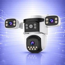 WiFi Безжична Управляема IP Камера 3Mp, Три Обектива, Dual Light 30м.