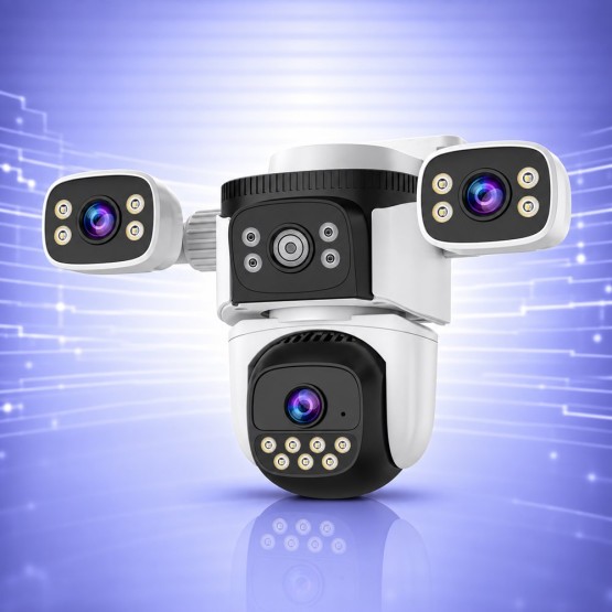 WiFi Безжична Управляема IP Камера 3Mp, Три Обектива, Dual Light 30м.